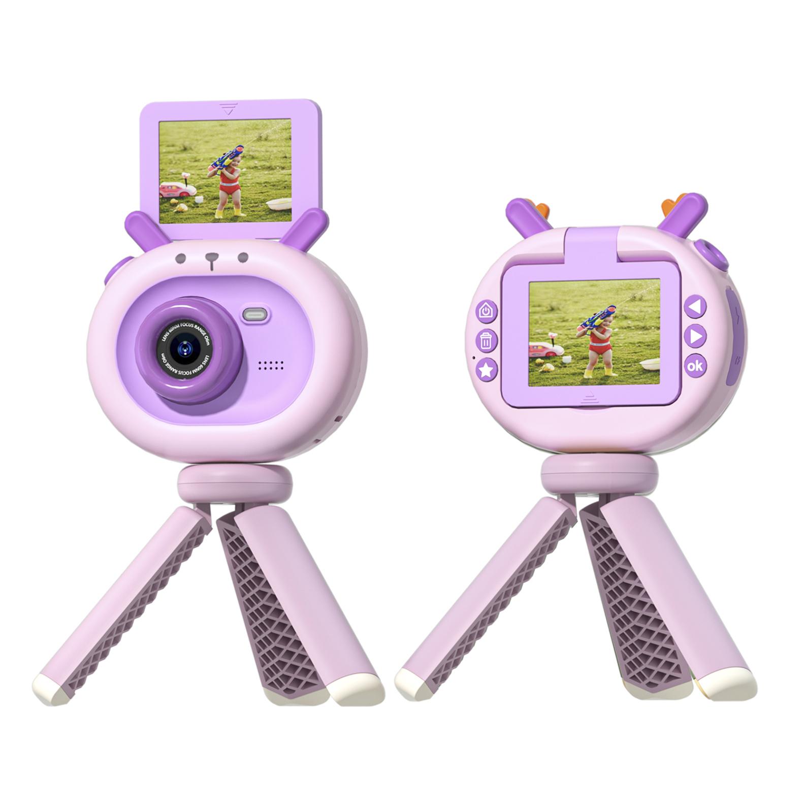 Foto digitale da 40mpx e videocamera FHD per bambini. Schermo pieghevole da 2 pollici. Include treppiede con funzione di presa.