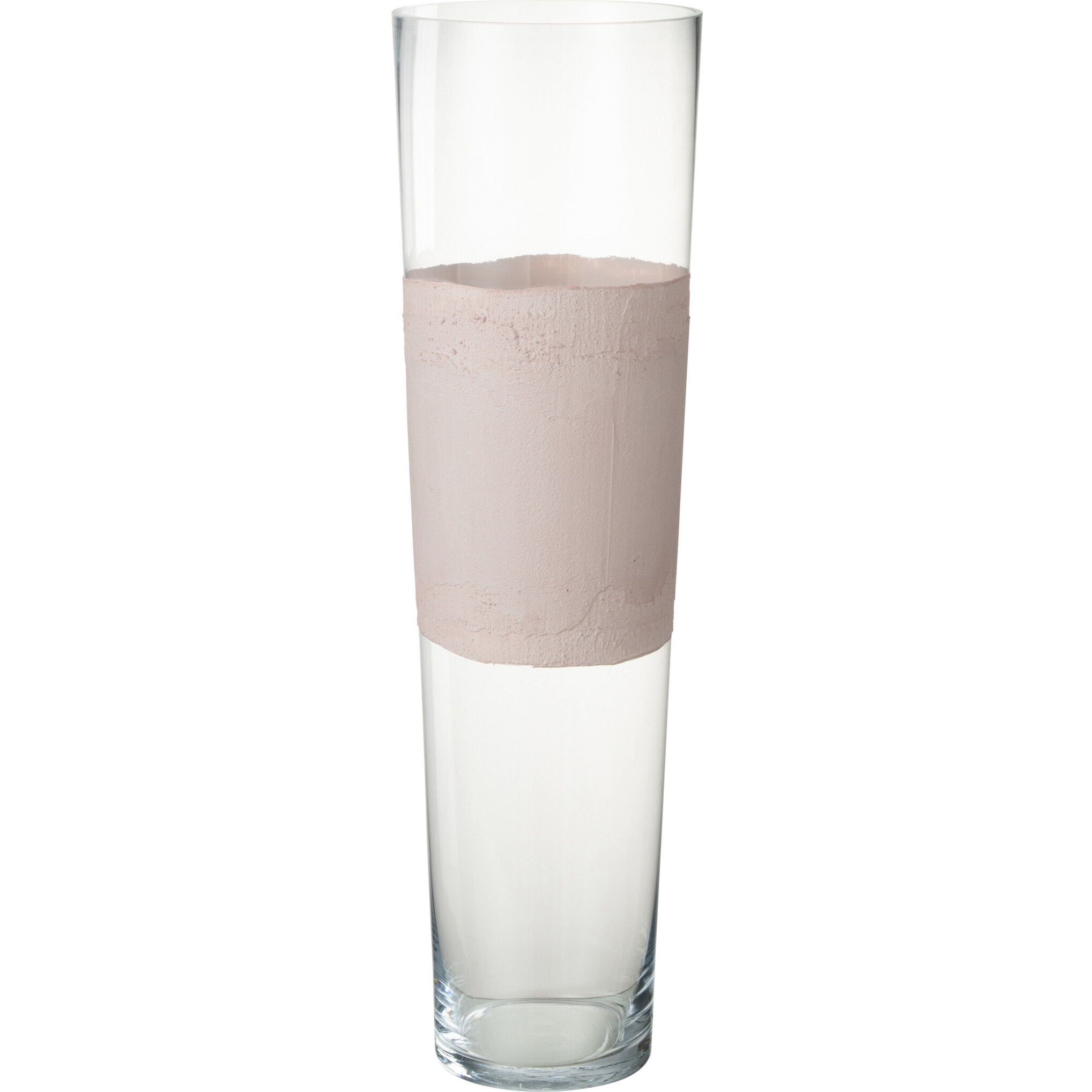 J-Line vase Delph - verre - transparent/rose clair - large - 60 cm de hauteur
