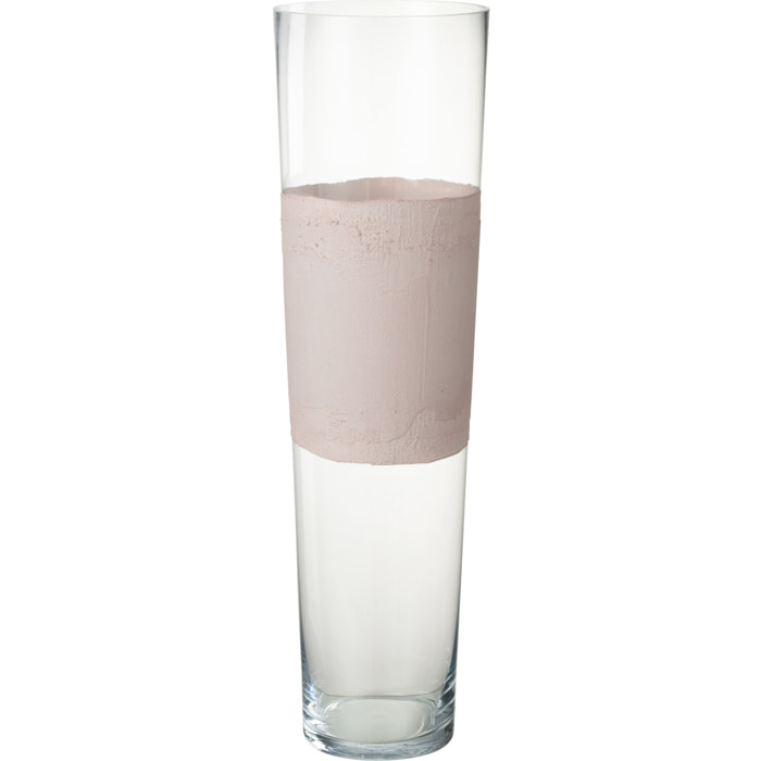 J-Line vase Delph - verre - transparent/rose clair - large - 60 cm de hauteur