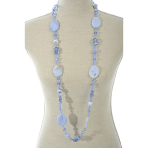 J-Line Collier Cristal+Perles Bleu Clair