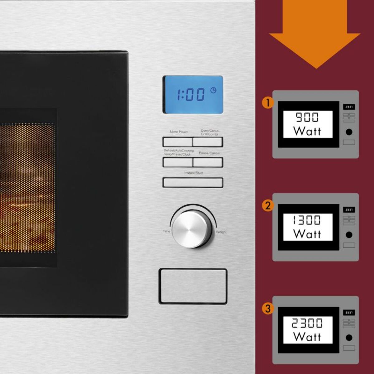 Micro ondes encastrable avec grill Inox Bomann MWG3001HEB