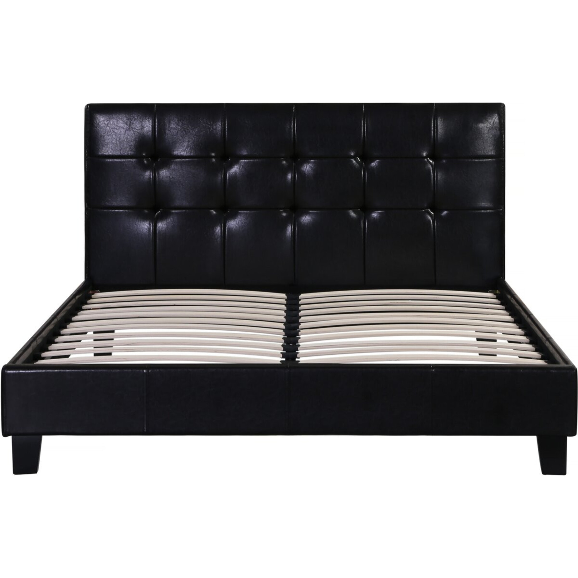 Lit double en pvc "Julia" - 140 x 190 cm - Noir
