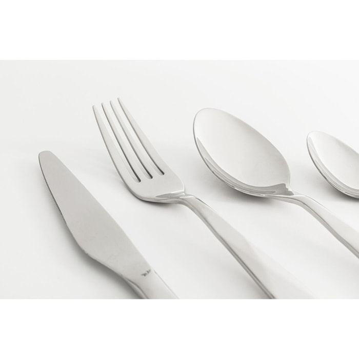 Couverts Arista 16 pièces argentés Kare Design