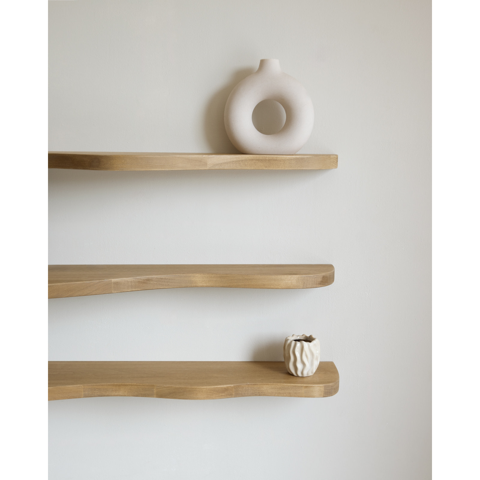 Pack 3 estanterías de madera maciza de álamo de 100cm Alto: 3.2 Largo: 100 Ancho: 25