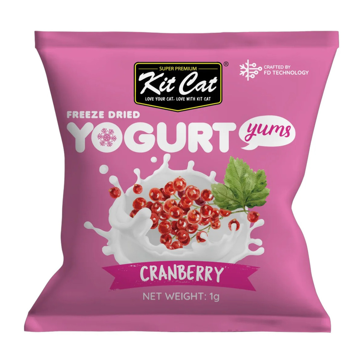 Kit Cat Yogurt Yums Liofilizado Arándano Rojo 10g (10 unidades)