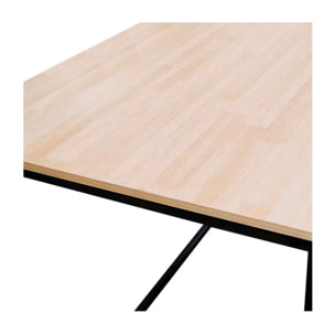 Mesa de escritorio con estructura metálica en negro y roble salvaje 120x60 cm Mia Roble salvaje - Negro