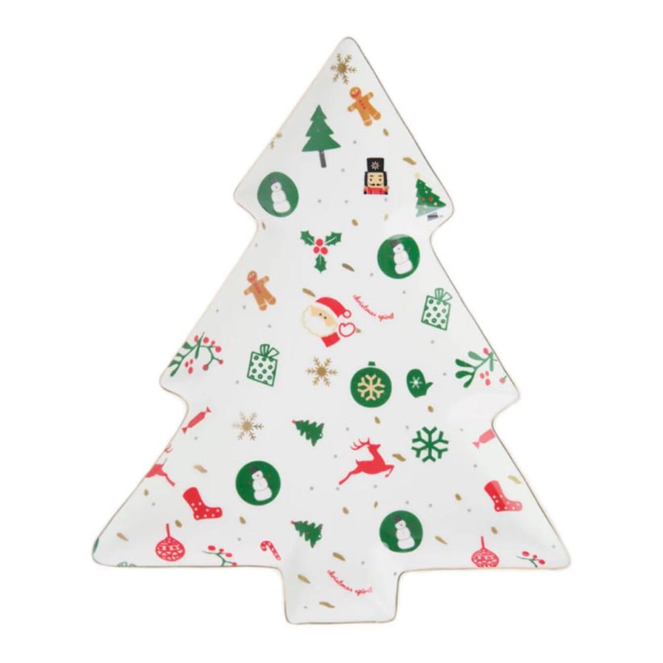 Piatto a forma di albero Fantasia del Natale in new bone china