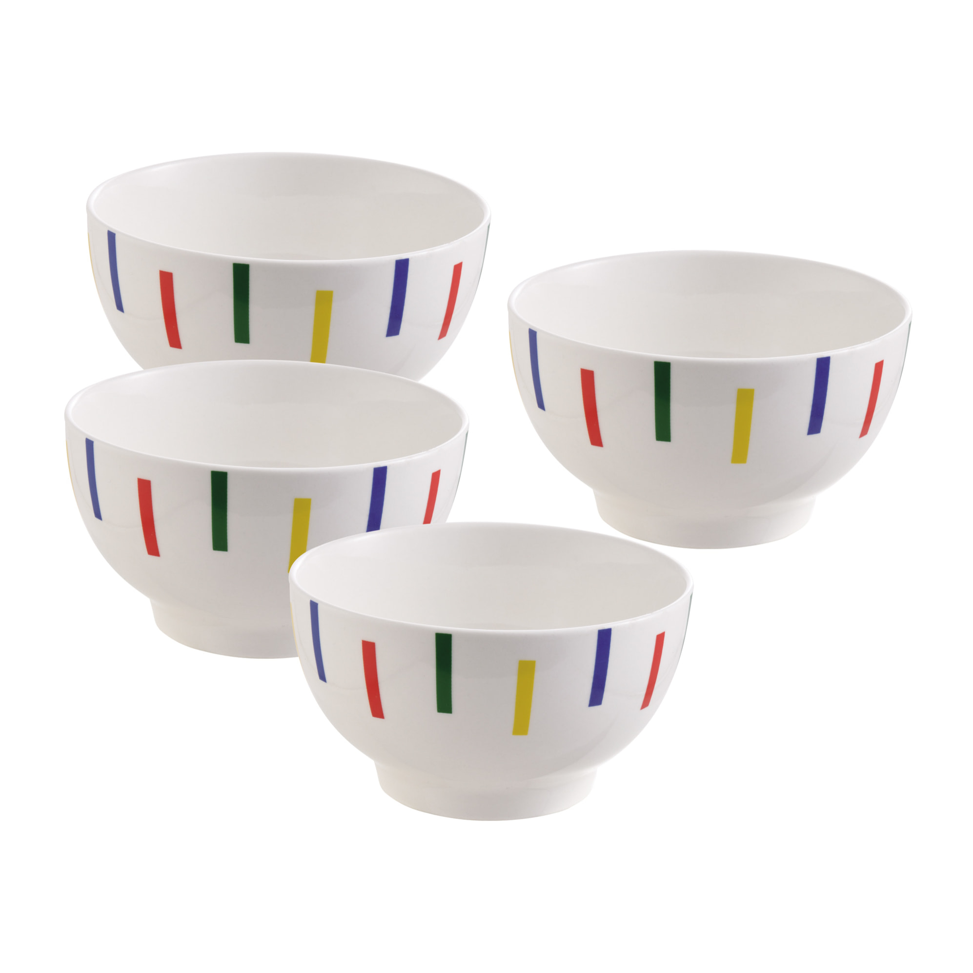 Set 4pcs bols  diseño rayas de colores  benetton