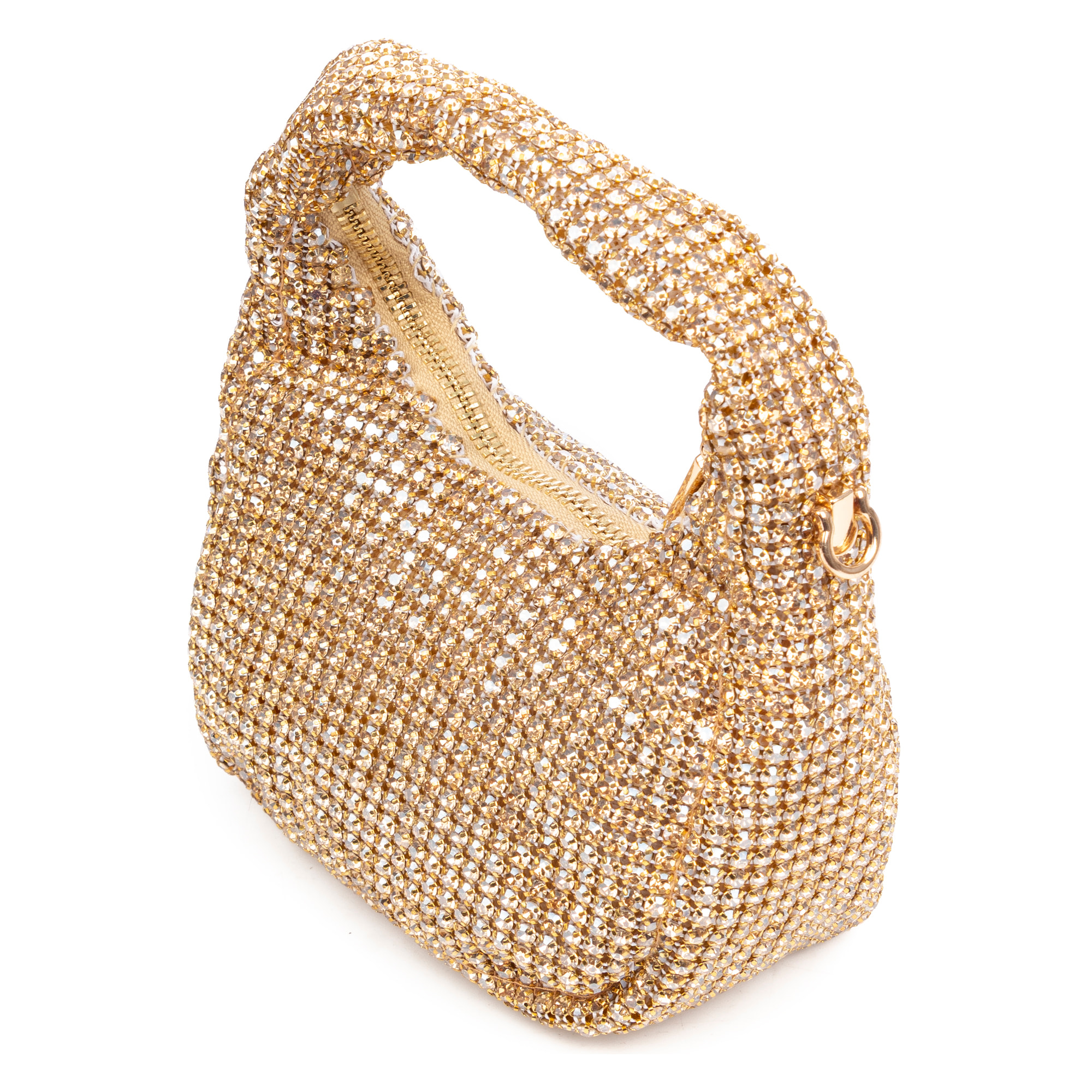 Baganza borsa a mano da festa con pietre di zirconia di grado 5A, design a diamante effetto brillante.