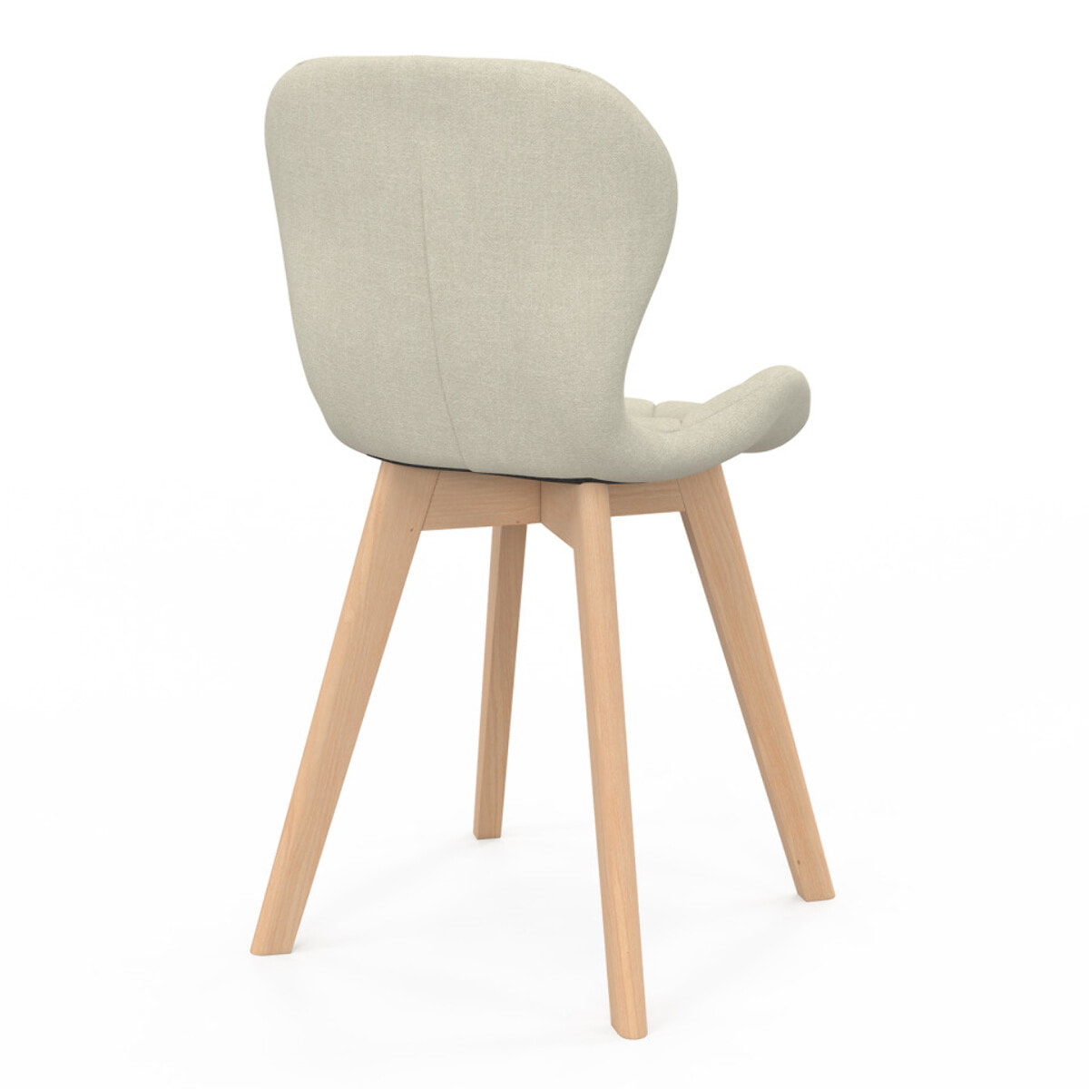 Chaises Gatsby en tissu beige et pieds bois - lot de 6