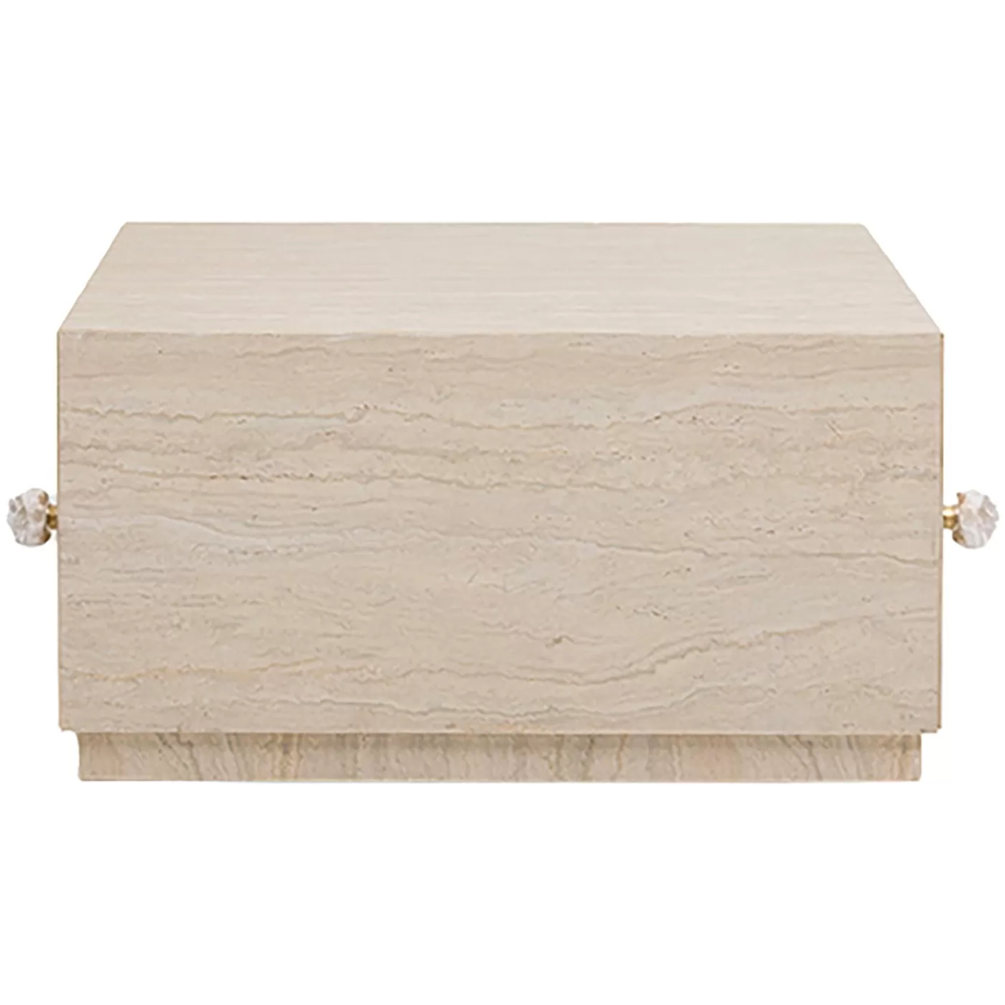 Table basse à tiroirs Travertino 80x60cm Kare Design