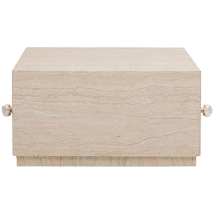 Table basse à tiroirs Travertino 80x60cm Kare Design