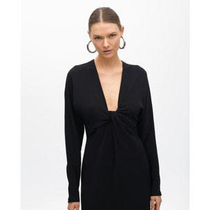 Abito in maglia con dettagli in strass sulle spalle