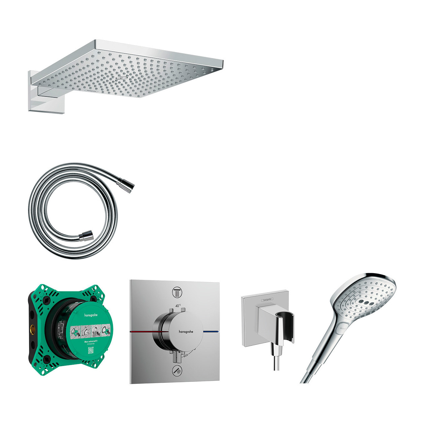 Pack douche encastrée thermostatique Raindance E 300 douche de tête XXL