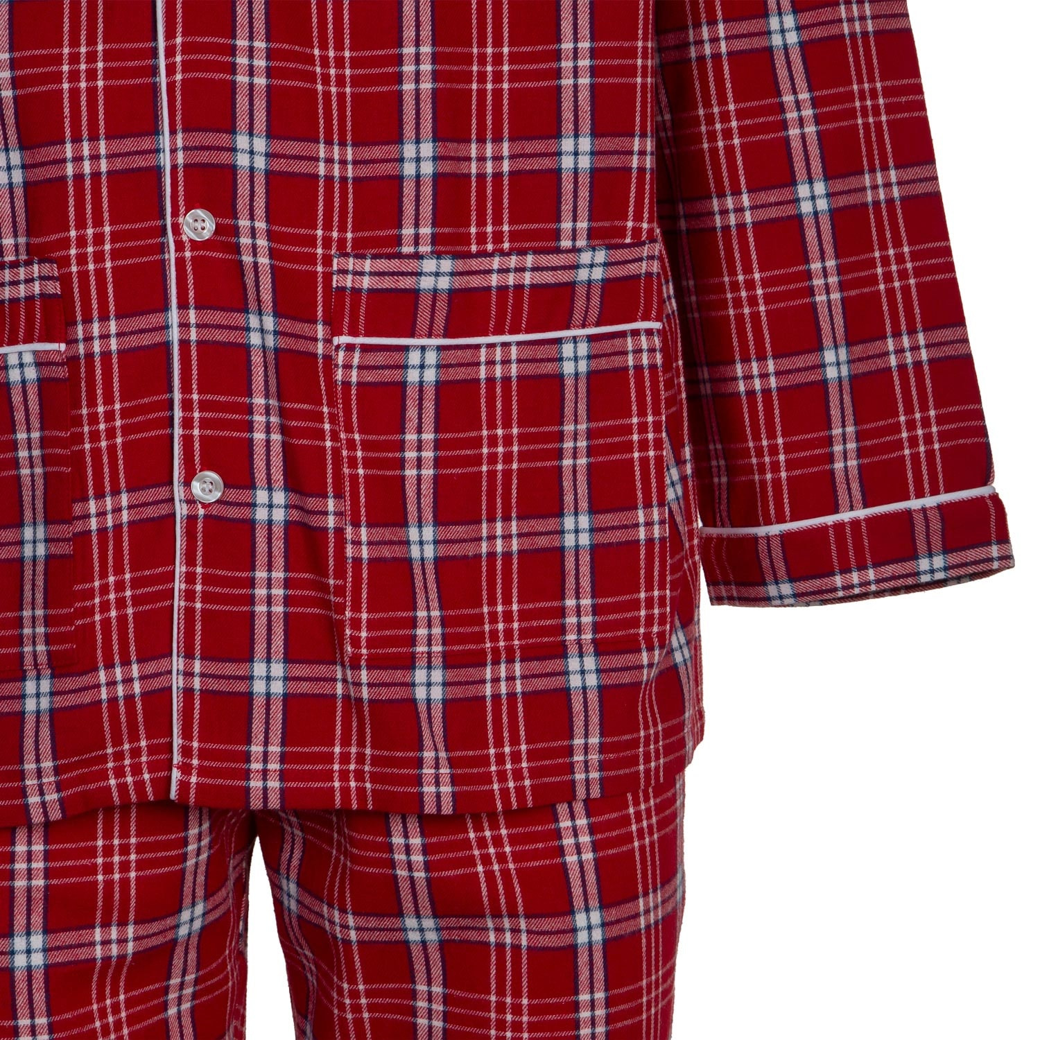 PIGIAMA UOMO in flanella scozzese rosso e bianco