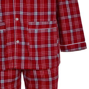 PIGIAMA UOMO in flanella scozzese rosso e bianco