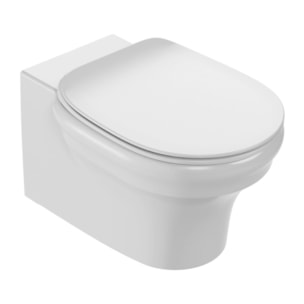 Cuvette WC suspendu sans bride Cléo 1889 avec abattant frein de chute extra-plat déclipsable