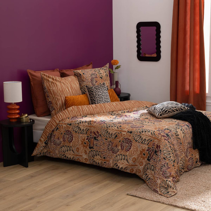 Parure de lit enfant imprimée Onira marron caramel 240x220cm