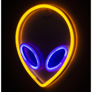 Neon da appendere giallo caldo, design Alien Retro.