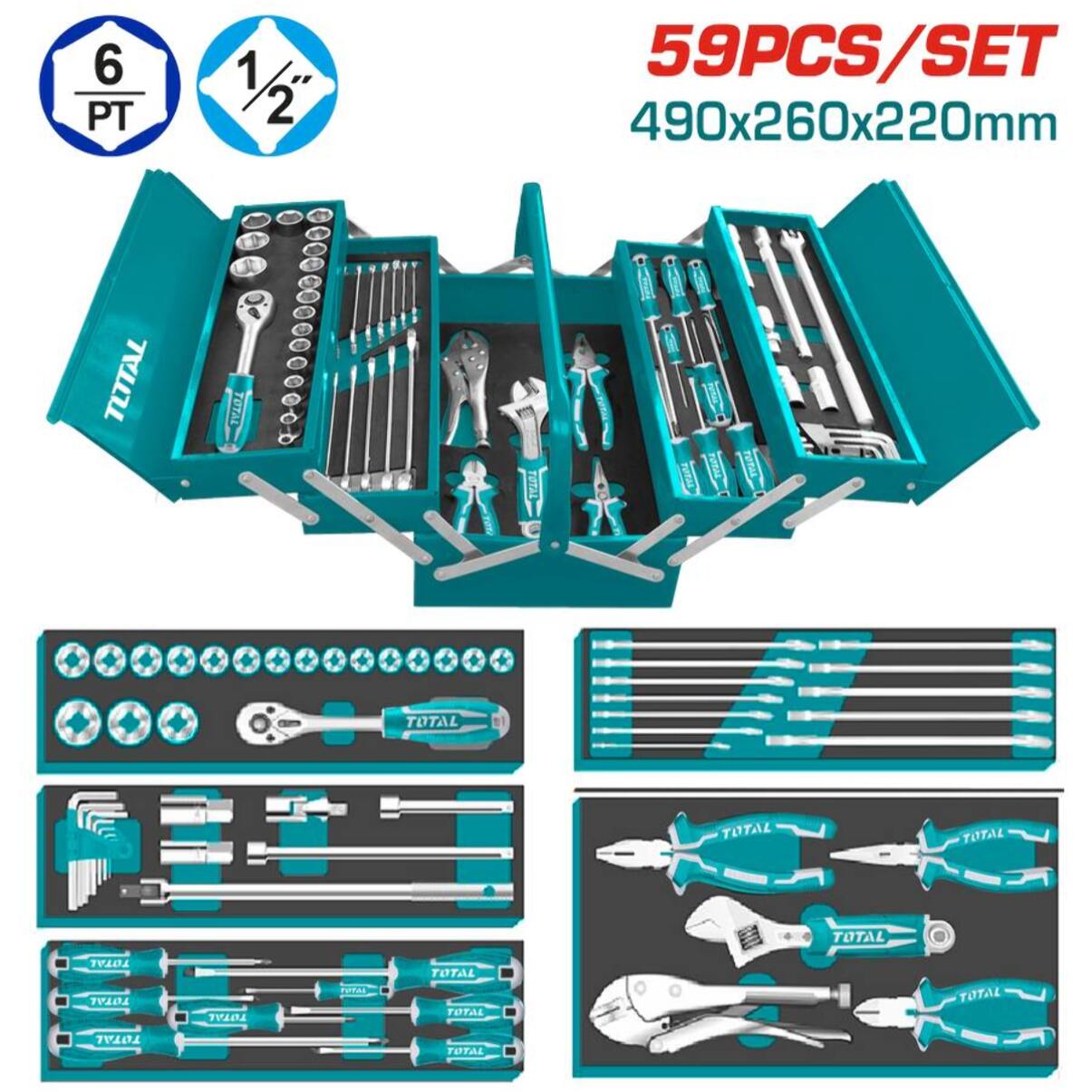 Cassetta Porta Attrezzi con 59 Utensili