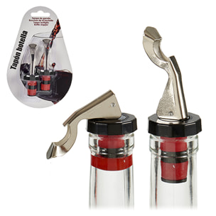 Set di 2 apribottiglie in silicone metallico.