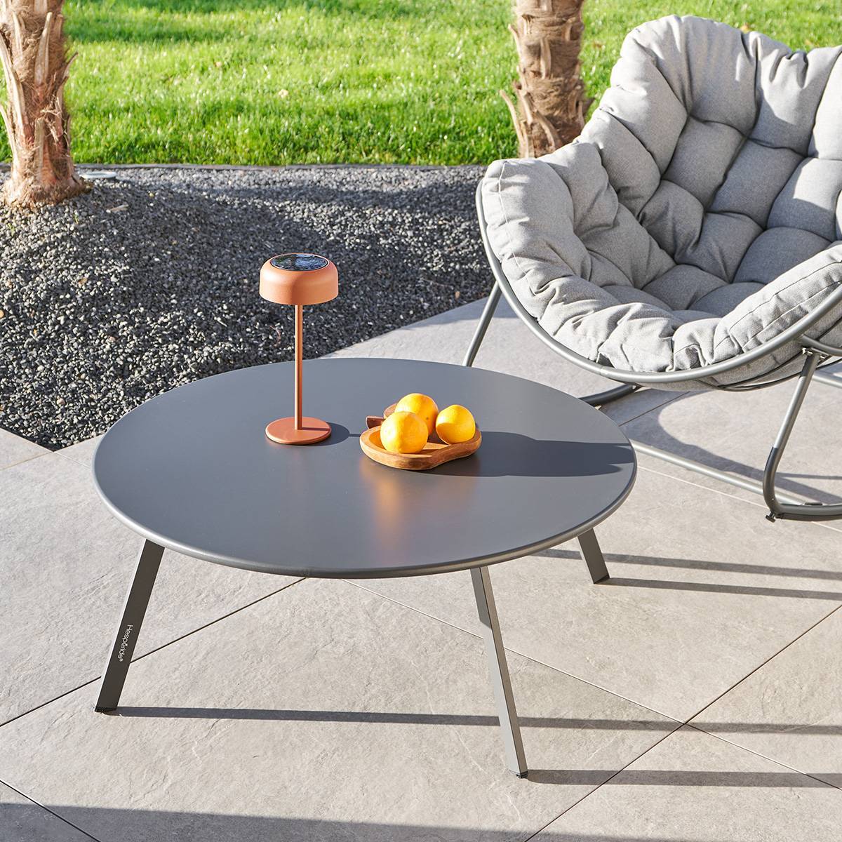 Table d'appoint de jardin Saona D90cm gris graphite