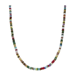 Collar con Cristal Multicolor acabado oro 18k