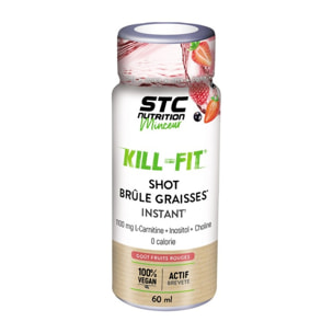 STC NUTRITION - Kill-Fit Shot - Concentré brûle-graisses et énergie - Perte de masse grasse et séchage - L-Carnitine + Choline + Guarana - Goût Fruits rouges -  Flacon de 60ml
