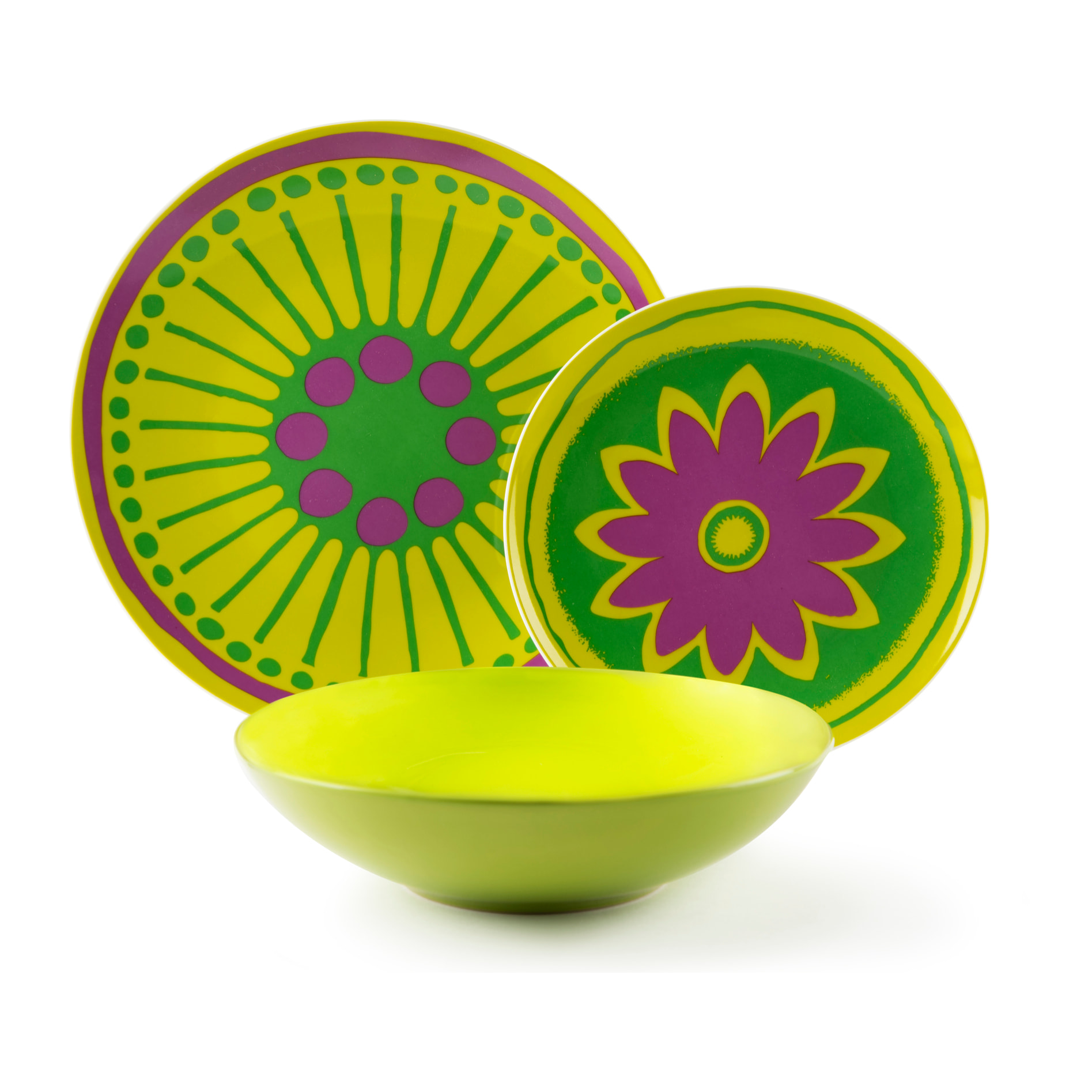 Servizio piatti 18 pezzi Excelsa – Spring, Porcellana Multicolore