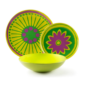 Servizio piatti 18 pezzi Excelsa – Spring, Porcellana Multicolore