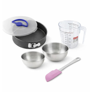 Set pâtisserie avec moule à manqué 26 cm, 2 bols à mixer, verre mesureur et spatule Zenker