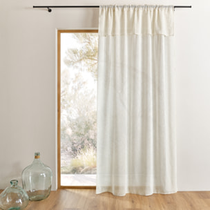 Voilage accroche 3 en 1  avec volant - Lin