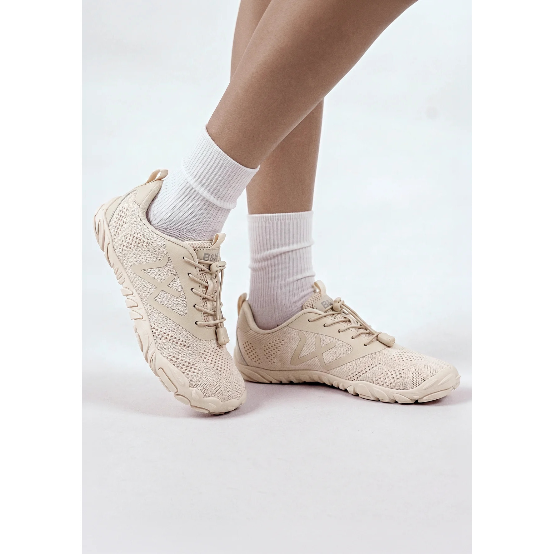 Sneakers unisex Barefoot Goflex in tela beige