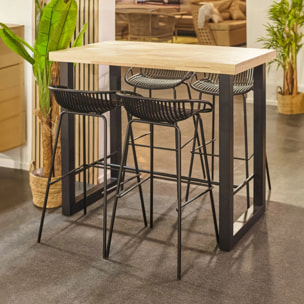 Pack 4 taburetes altos en negro 88x47 cm Ari Negro