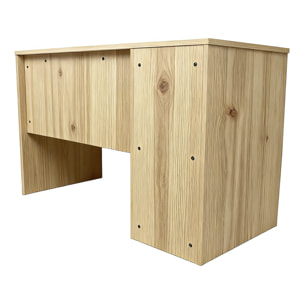 Bureau en bois 5 tiroirs "Malika" - 120 x 75 x 55 cm - Marron