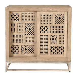 Mueble auxiliar - madera de mango y metal - 90x90x40cm