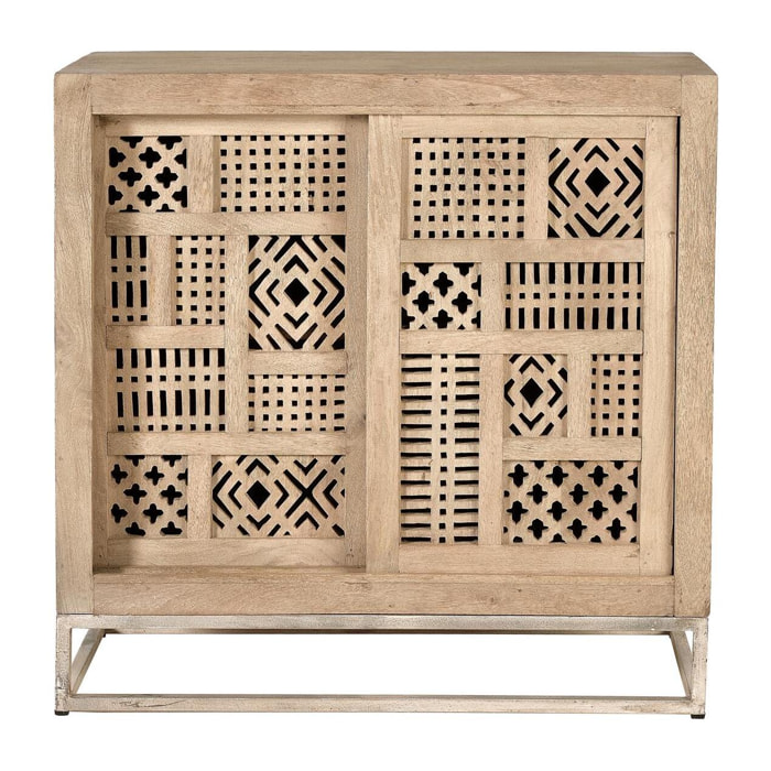 Mueble auxiliar - madera de mango y metal - 90x90x40cm