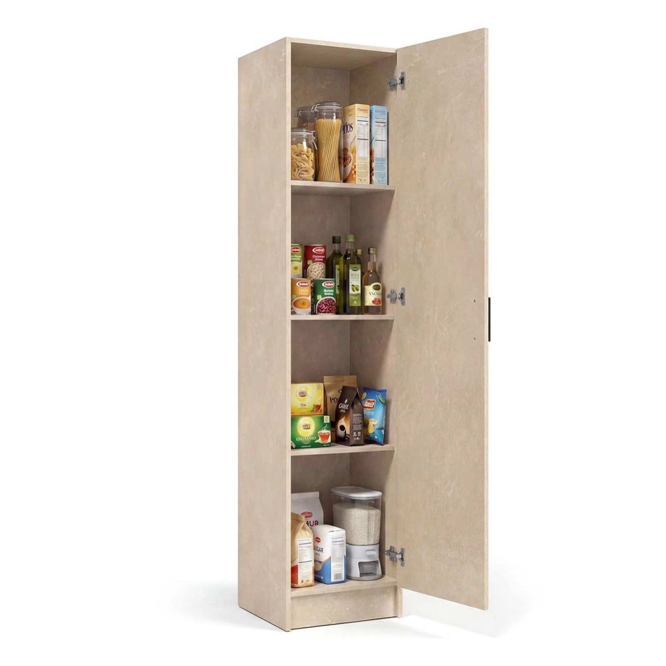 Armario de 1 puerta en efecto microcemento beige 37x180 cm Multi Useful Microcemento Beige