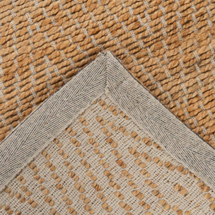 Tapis rond  en jute tissé main TOSIFA Beige motif uni à chevrons
