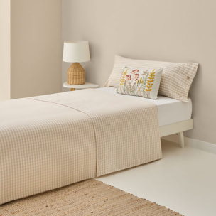 Sábana de algodón satén 200 hilos Kimcuad color marron beige 100% Algodón