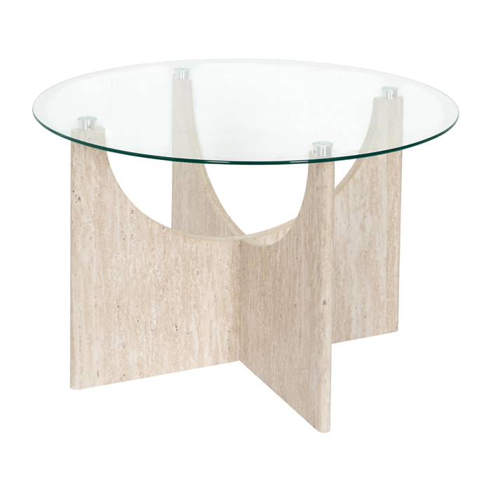 Table Basse Ronde Verre Pietra D70cm