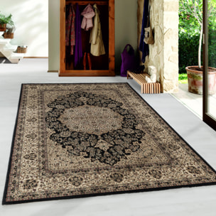 TANGER - Tapis classique à motif vintage Noir
