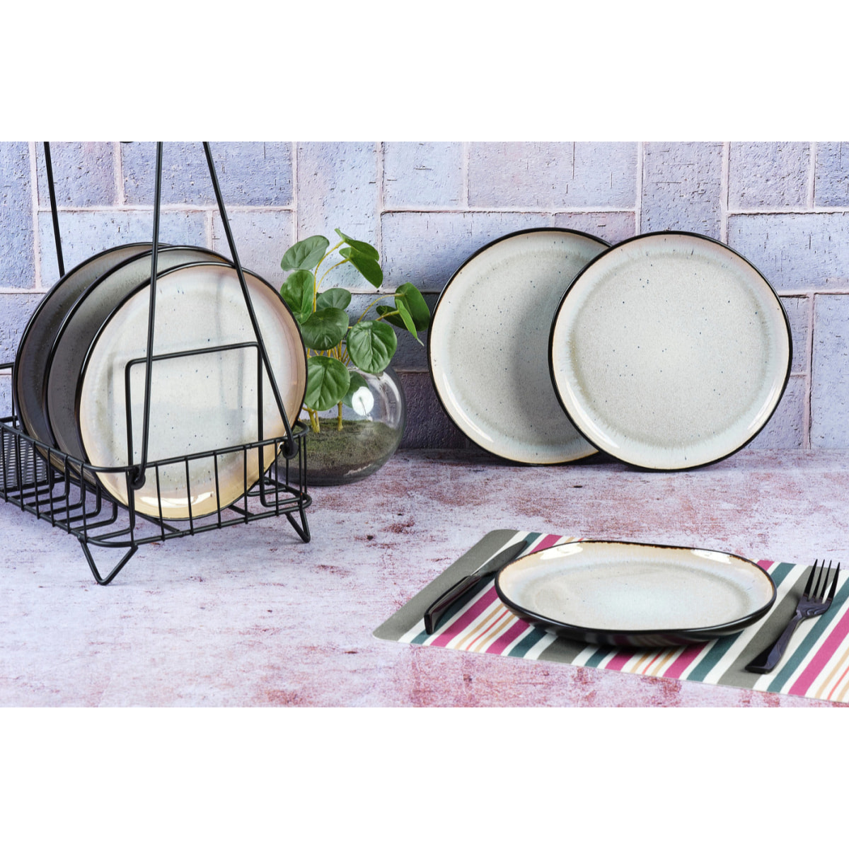 Assiette IRIS Ø21,5cm - 6 pièces - Blanc ivoire