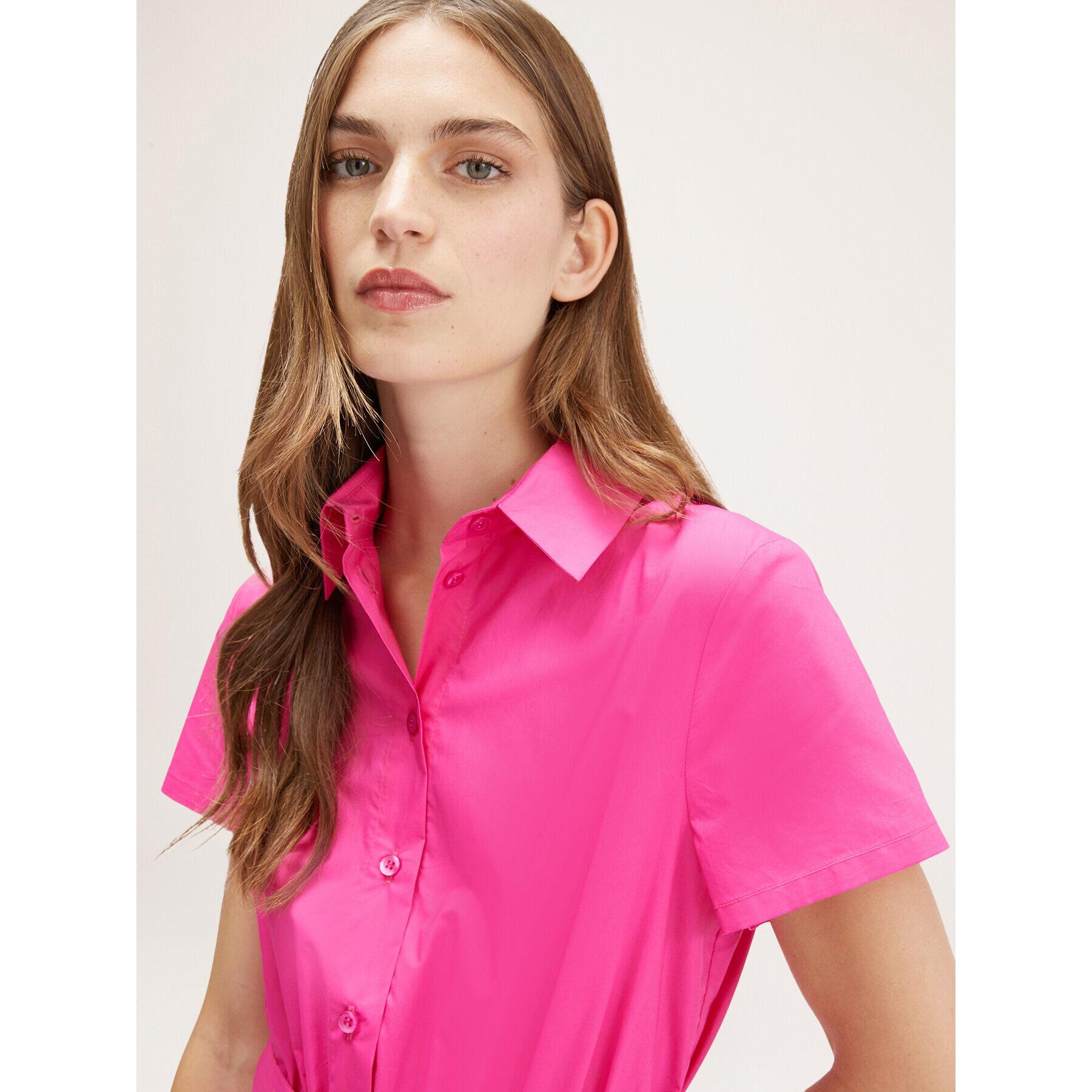 Motivi - Vestido camisero de algodón - Fuchsia