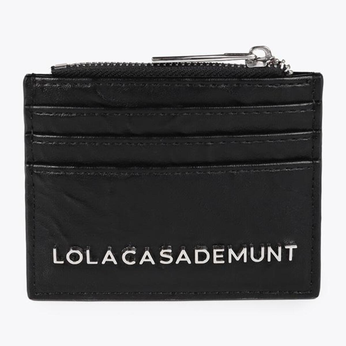 Porta carte effetto rugoso con borchie