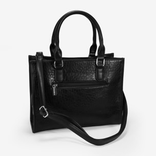 Bolso de mano negro con logo