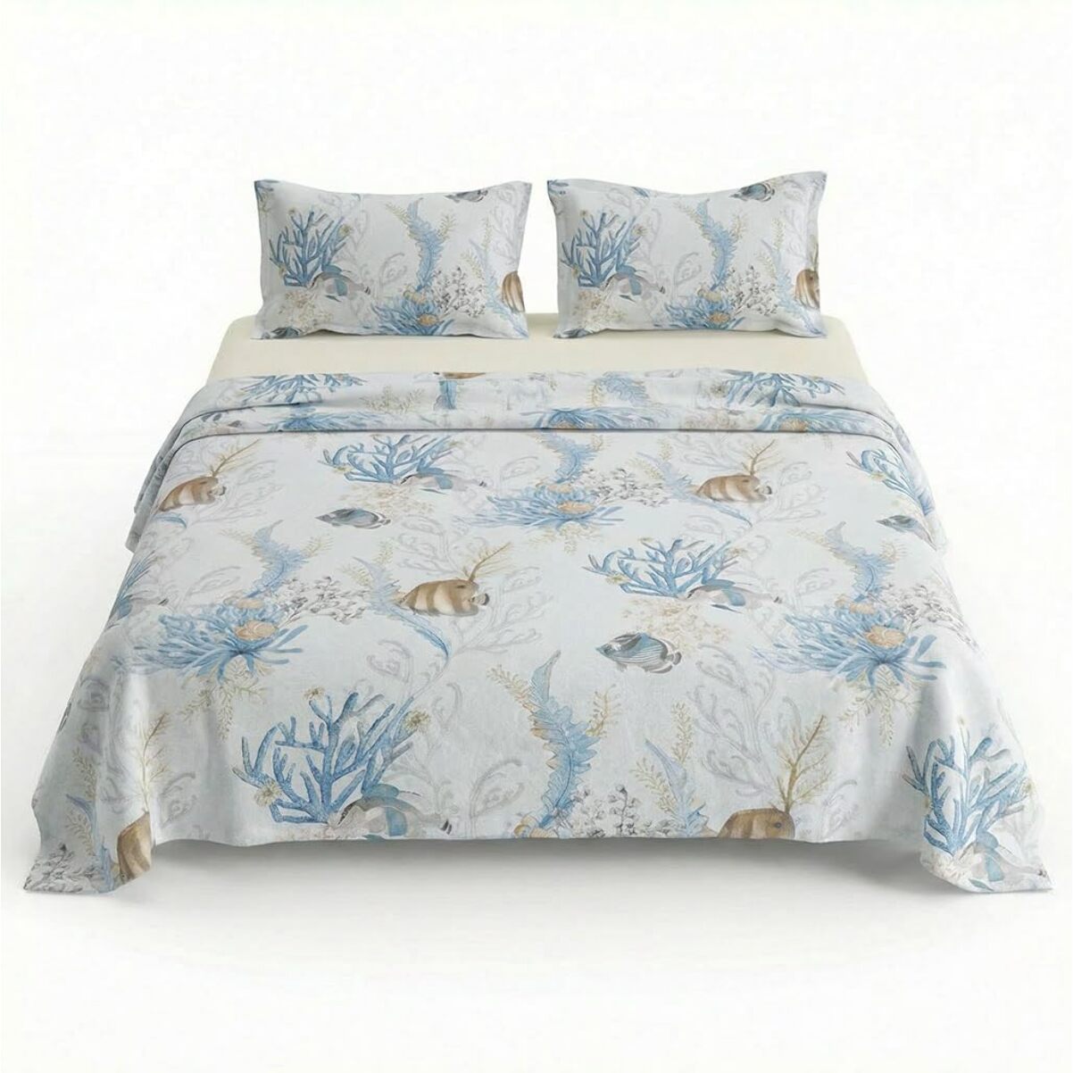 Set completo letto matrimoniale 100% cotone, 180x200 cm, con Stampa Digitale di Alta Qualità, Intrecci