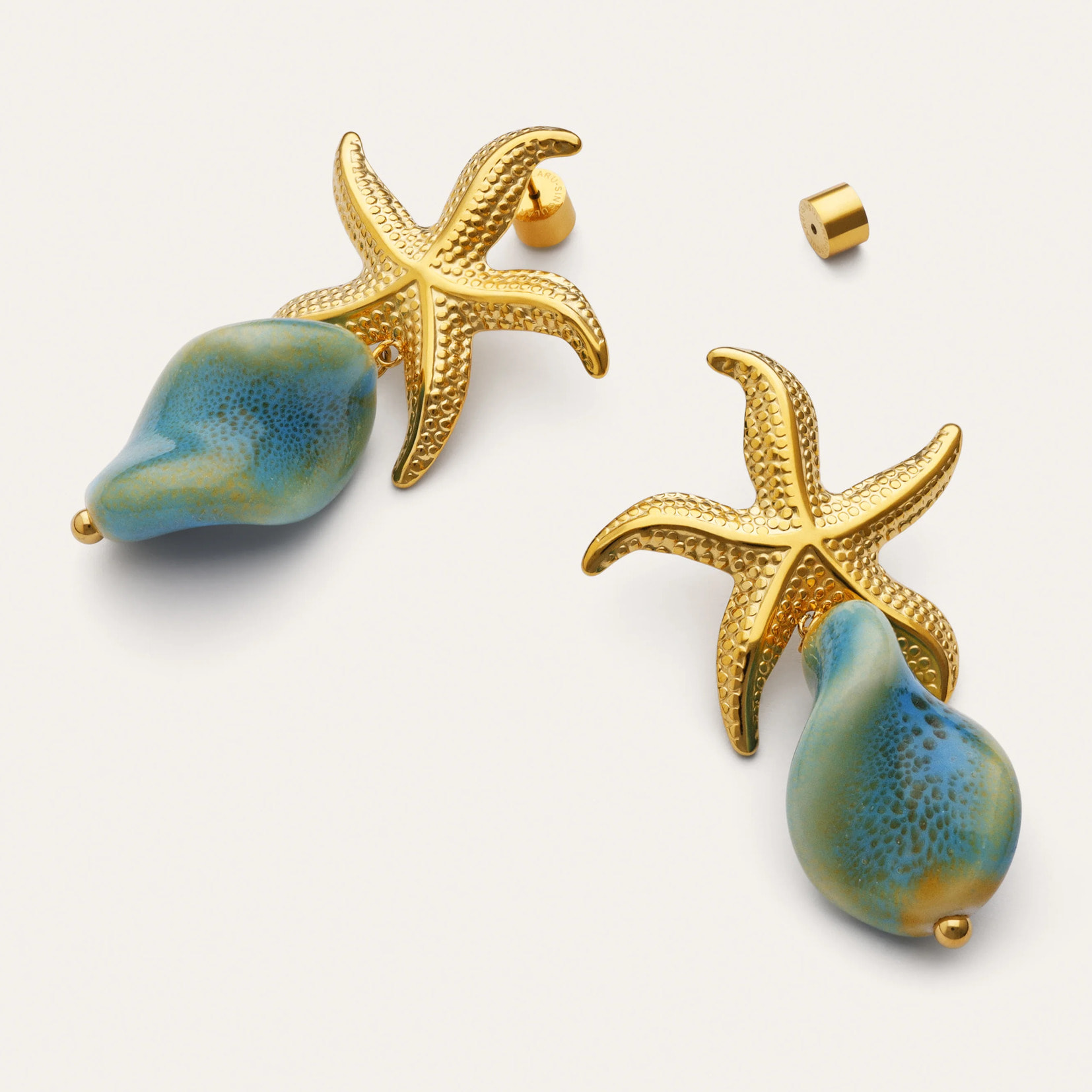 Orecchini Starfish Wave Acciao Placcato Oro