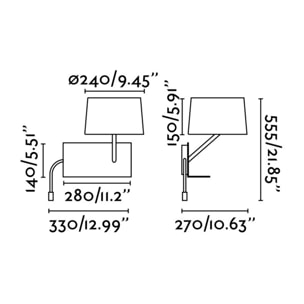 HANDY USB A Aplique blanco con lector LED derecha