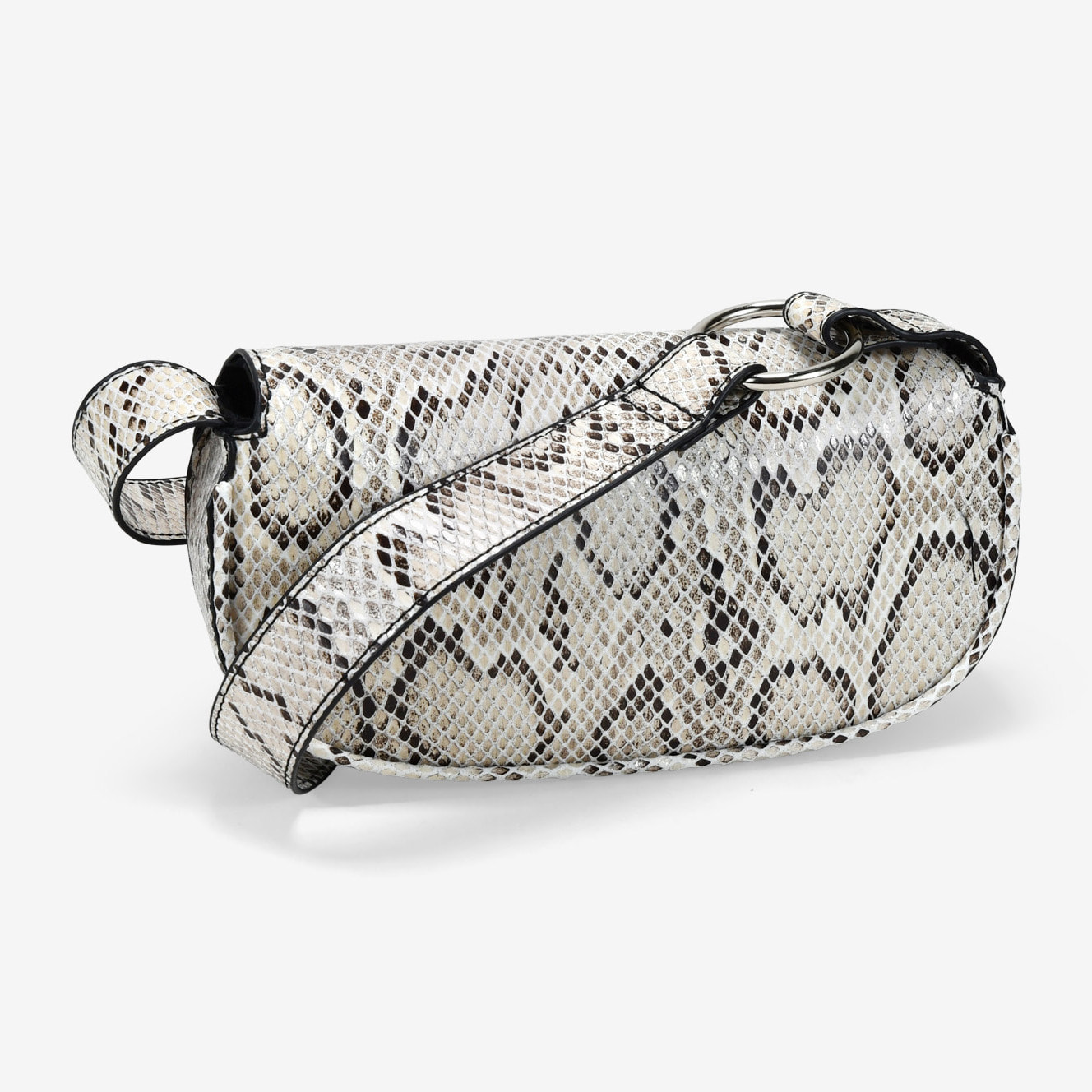 Bolso mini de hombro en serpiente con solapa